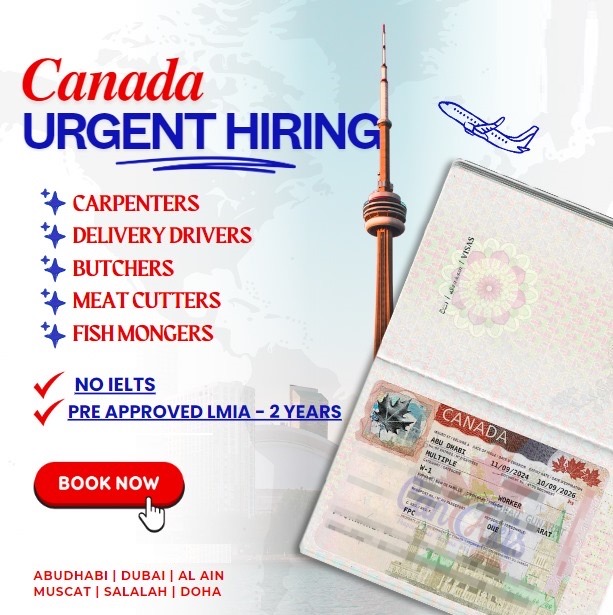 Opening for Carpenters / Delivery / Cleaners for Canada