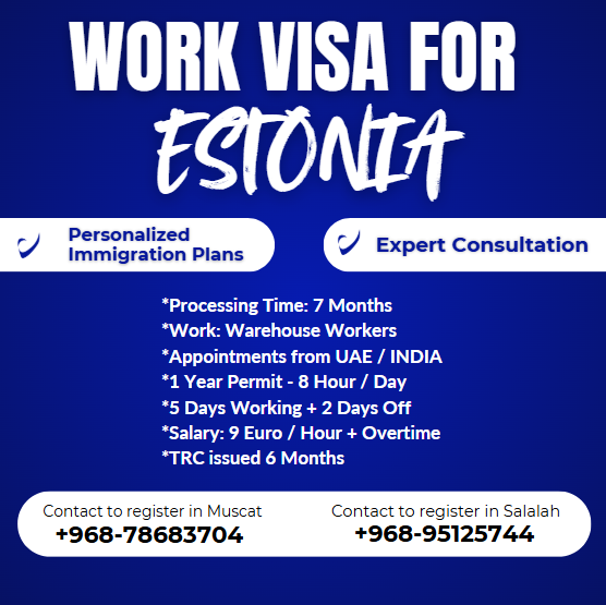 Work Visa For Estonia - 7 Months 