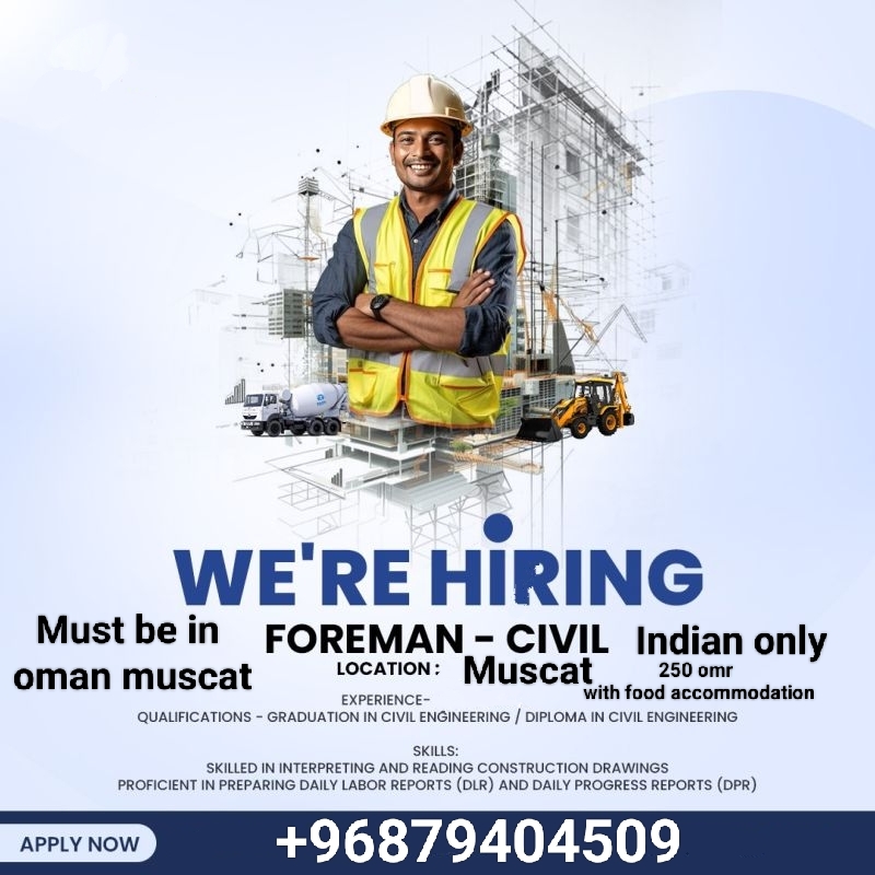 Civil foreman indian only 