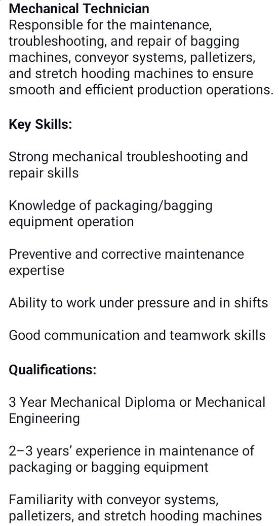 Mechanical technician