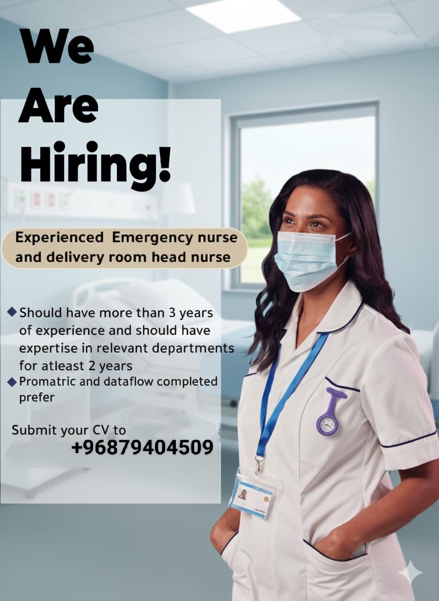 Nurses required in Hospital at Nizwa
