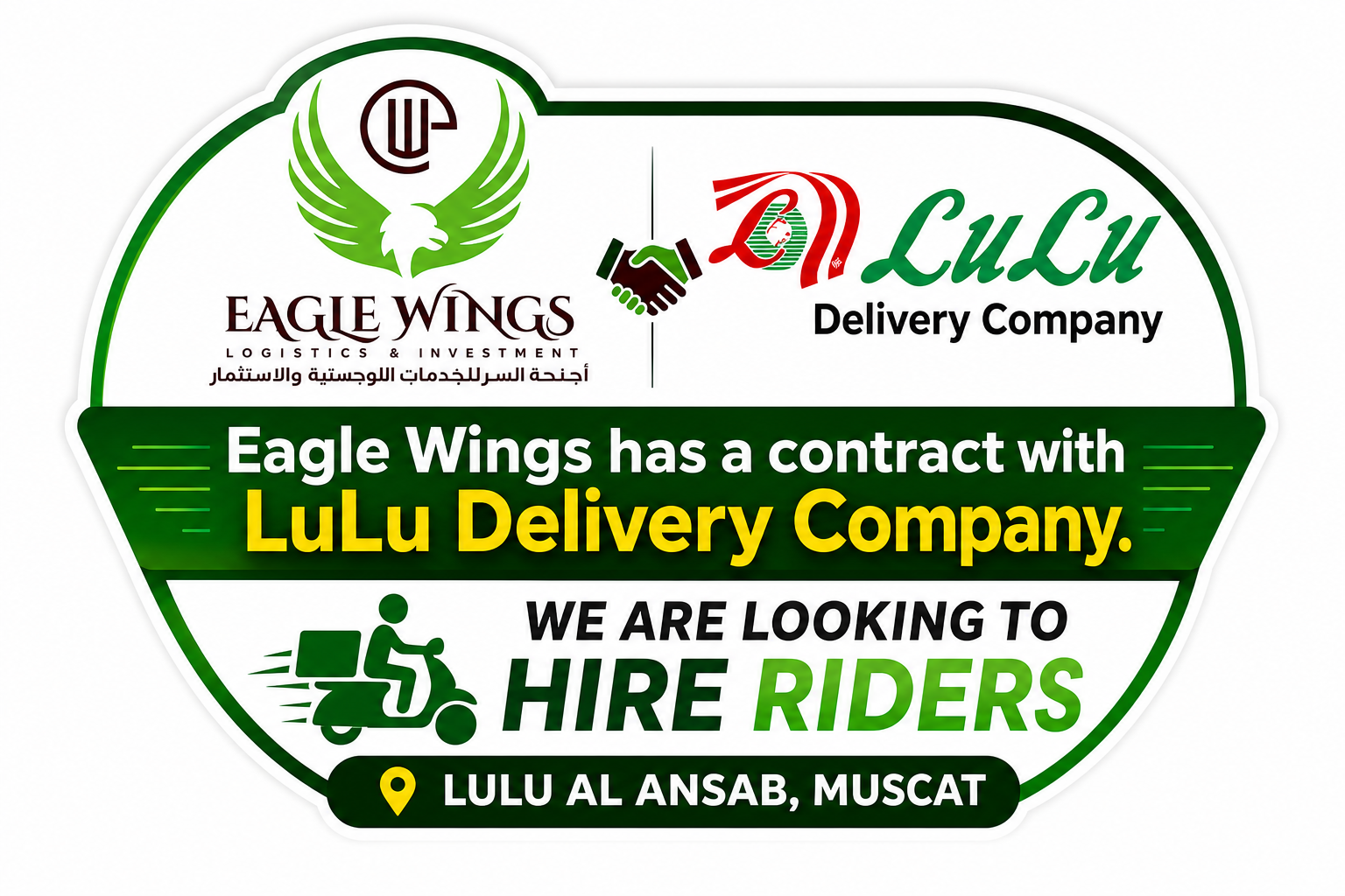 Eagle Wings has a contract with Lulu Delivery Company