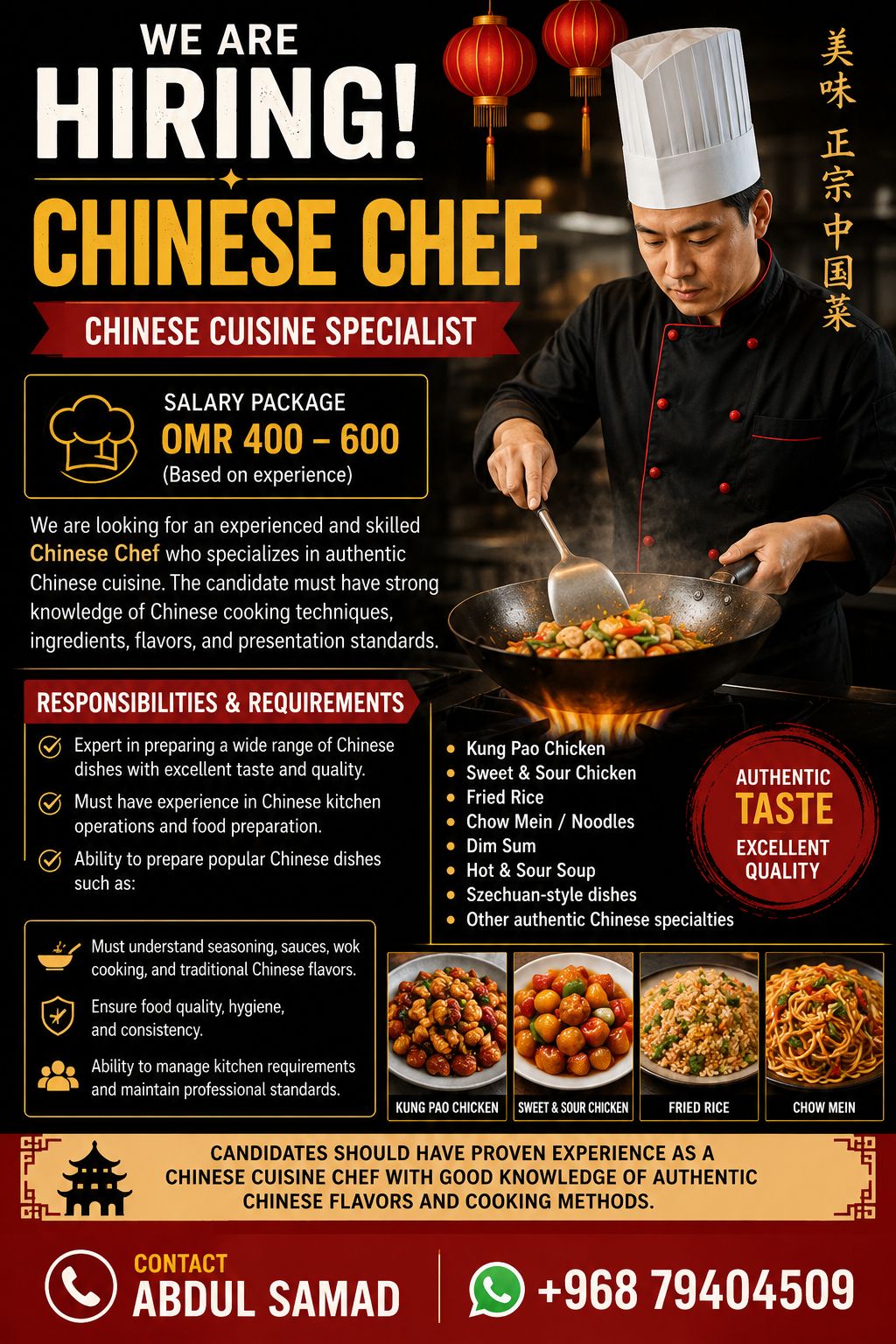 CHINESE CUISINE CHEF