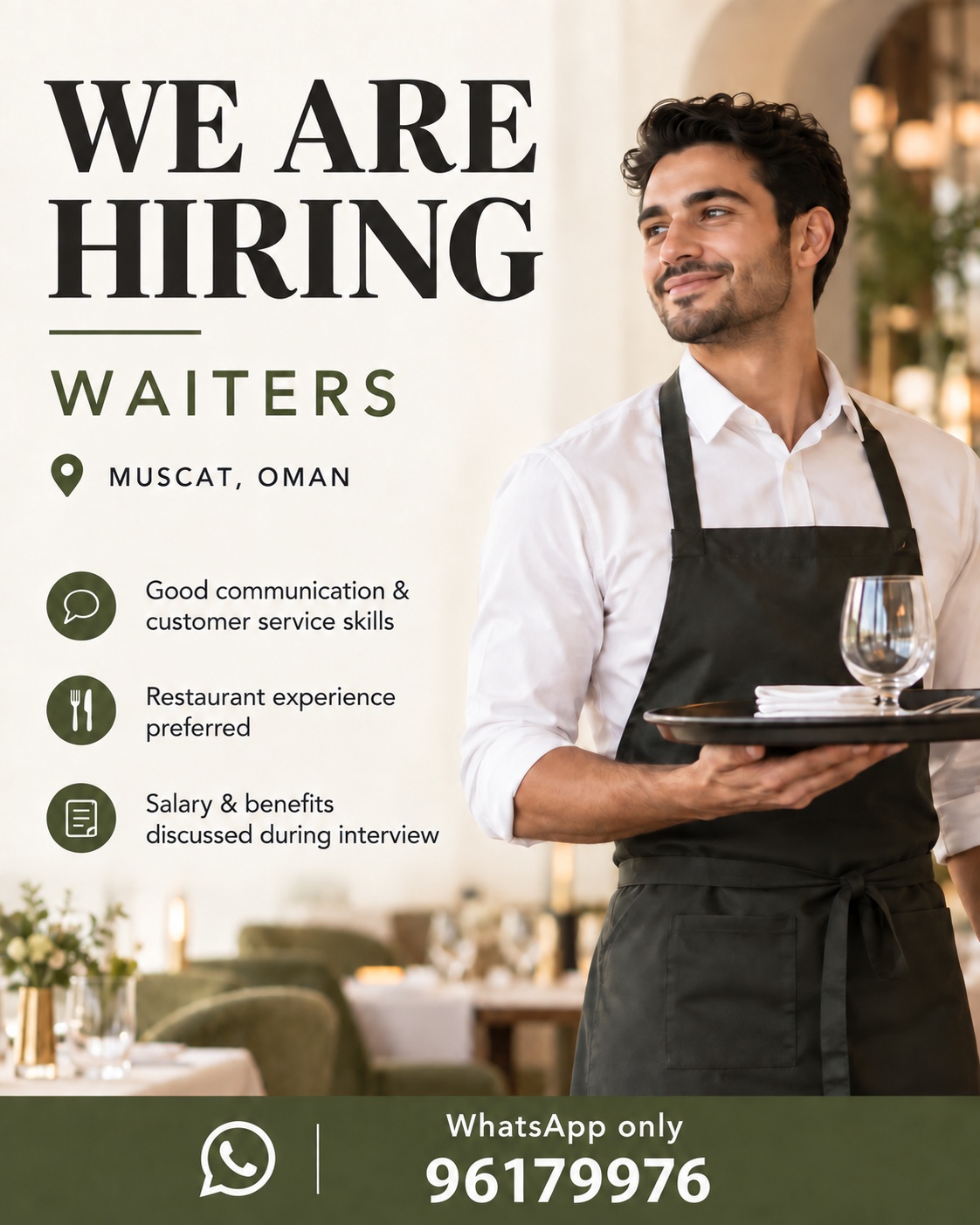 Looking for Waiters | Nepali and Indian Only 