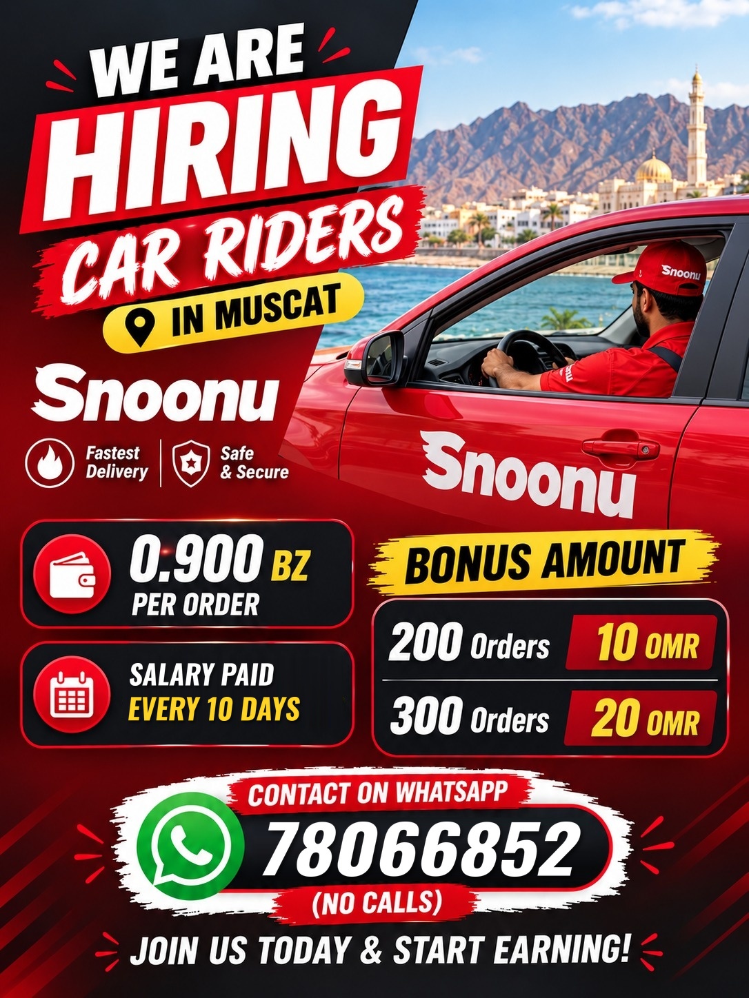 Delivery Riders, Car & Bike (Snoonu)