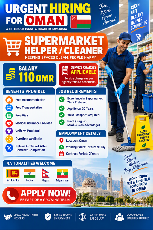Supermarket Helper / Cleaner