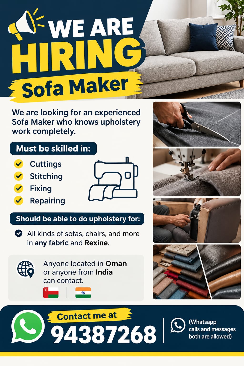 Sofa Maker - Upholstery 